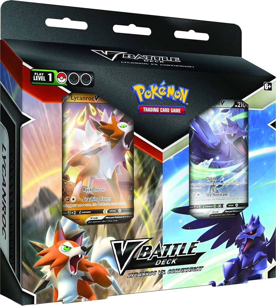 Amazon.com: Pokémon, Lycanroc V vs Corviknight V Battle Deck